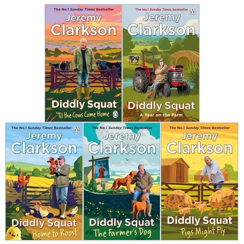 Diddly Squat Series 5 Books Collection Set By Jeremy Clarkson (A Year On The Farm, Home to Roost, The Farmer's Dog) - The Book Bundle