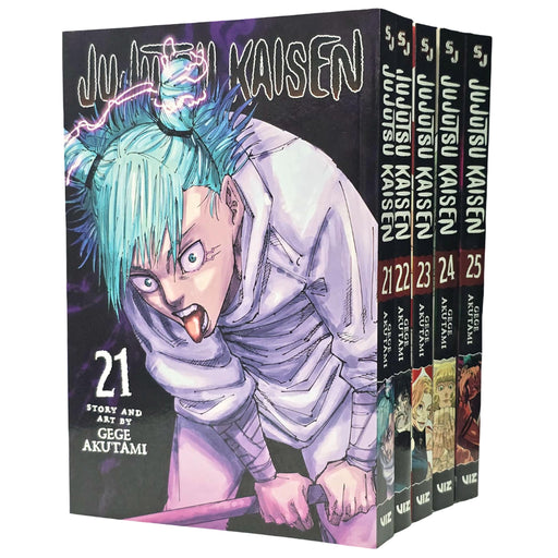 Jujutsu Kaisen Volume 21-25 By Gege Akutami 5 Books Collection Manga Set - The Book Bundle