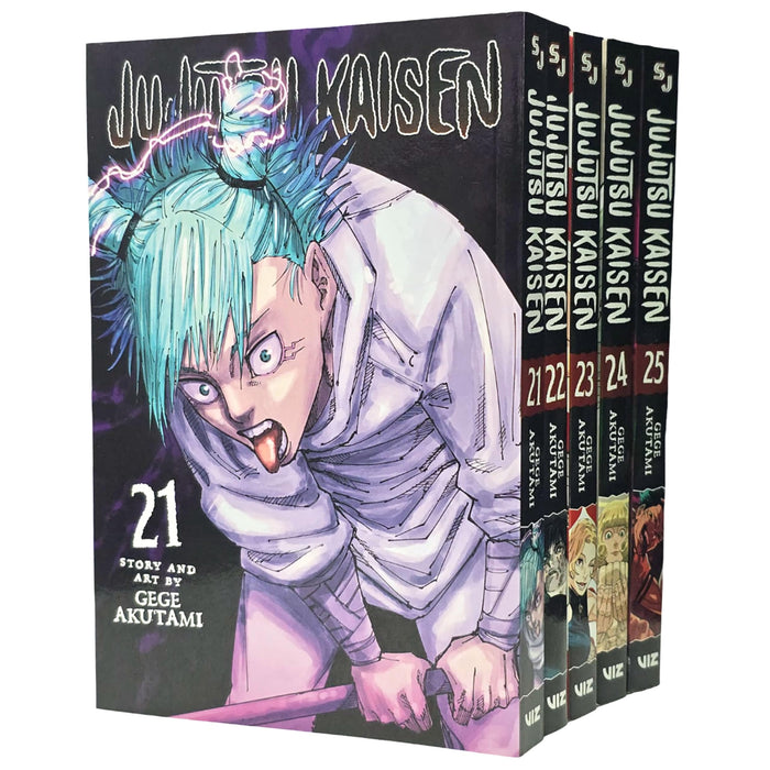 Jujutsu Kaisen Volume 21-25 By Gege Akutami 5 Books Collection Manga Set - The Book Bundle