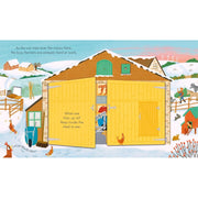 Children's board book titled "Peep Inside How a Tractor Works" by Lara Bryan, showing colorful tractor illustrations for young readers.