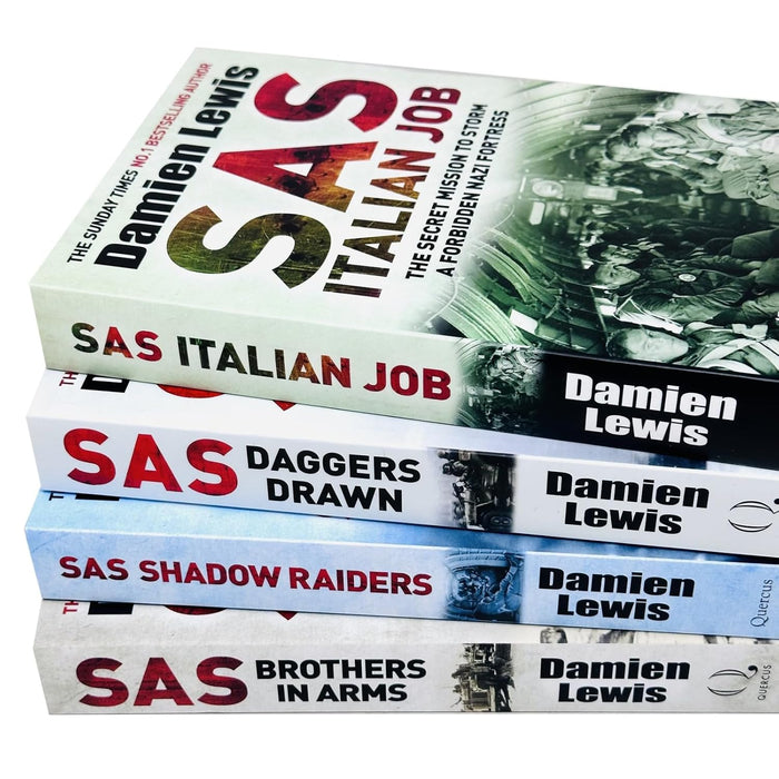 Damien Lewis Collection 4 Books Set (SAS Brothers in Arms, SAS Shadow Raiders, SAS Daggers Drawn In For the Kill and SAS Italian Job) - The Book Bundle