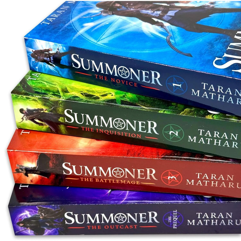 Taran Matharu The Summoner 4-book collection set, young adult paperback novels by Hodder Books