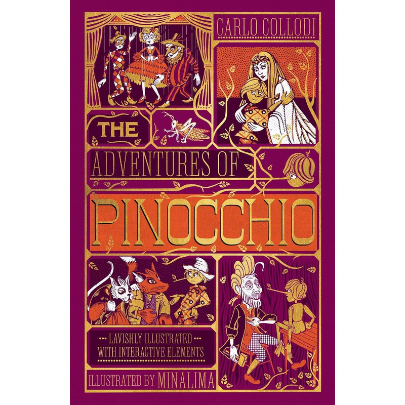 Collection of two classic storybooks featuring The Wonderful Wizard of Oz by L. Frank Baum and Pinocchio by Carlo Collodi, published by Harper Ltd.