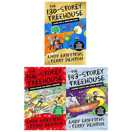 The Treehouse Series 3 Books Collection Set (The 130-Storey Treehouse, The 143-Storey Treehouse and The 156-Storey Treehouse) by Andy Griffiths and Terry Denton - The Book Bundle