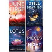 Set of four paperback fiction books by Jennifer Hartmann: Still Beating, Lotus, June First, Pieces of the Night, published by Sourcebooks UK.