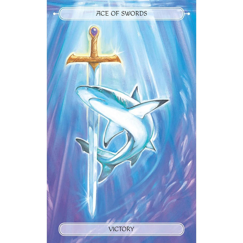 Oceanic Tarot 78-card deck by Jayne Wallace with 64-page guidebook, featuring ocean-inspired artwork for divination and meditation.