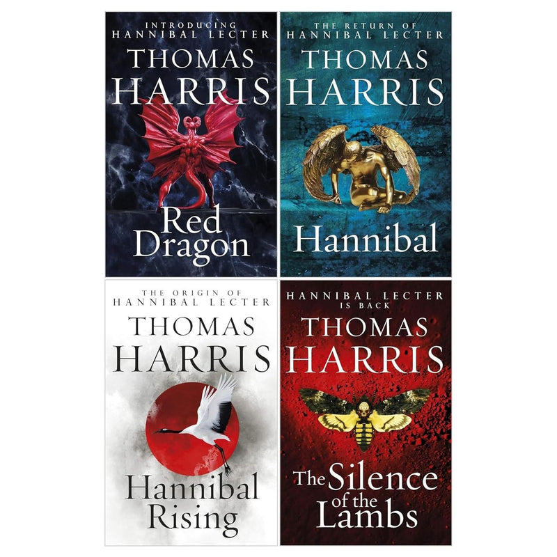 Thomas Harris Hannibal Lecter Series 4 Books Collection Set (Red Dragon, Hannibal, Silence Of The Lambs, Hannibal Rising) - The Book Bundle