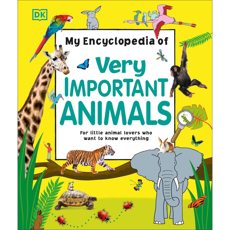 Open children's animal encyclopedia by DK Children showing colorful illustrations of various animals for young animal lovers.