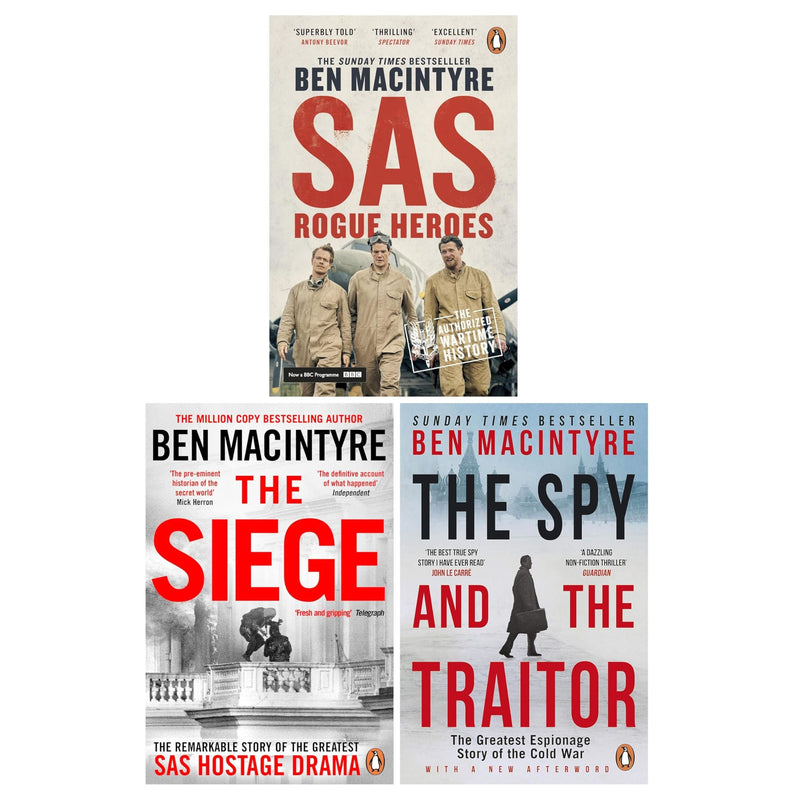 Ben Macintyre 3 Books Collection Set (The Spy and the Traitor, SAS: Rogue Heroes & The Siege) - The Book Bundle