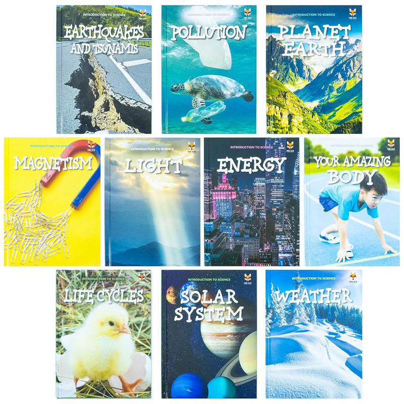 Children Introduction To Science For Beginners (Series 2) 10 Hardback Books Collection Set (Energy, Life Cycles, Light, Magnetism) - The Book Bundle