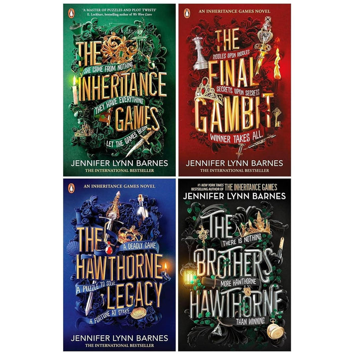 The Inheritance Games Series 4 Books Collection Set By Jennifer Lynn Barnes (The Inheritance Games, The Hawthorne Legacy, The Final Gambit and The Brothers Hawthorne) - The Book Bundle