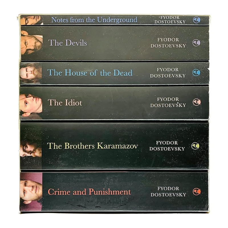 Complete Fyodor Dostoevsky classic book set from Classic Editions Ltd, including Notes From The Underground, with six hardcover novels.