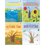 Set of four paperback "Travel Through The Seasons" series books by Annabel Griffin, showcasing colorful covers on a bookshelf.