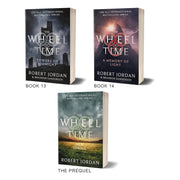 The Wheel of Time Book 5 box set by Robert Jordan, featuring Towers of Midnight, A Memory of Light, and New Spring, Orbit publishing