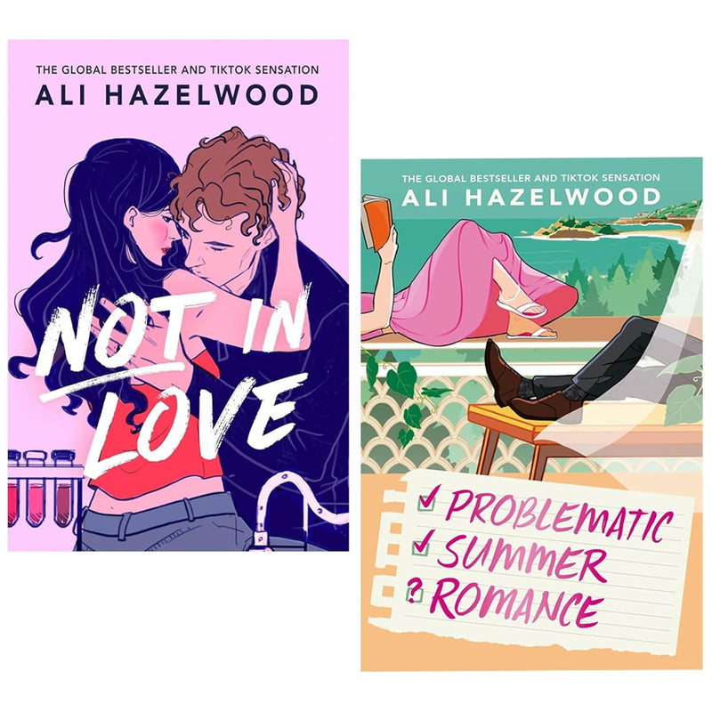 Set of Not In Love Series 2 books by Ali Hazelwood, showcasing the book covers and spines in the collection.