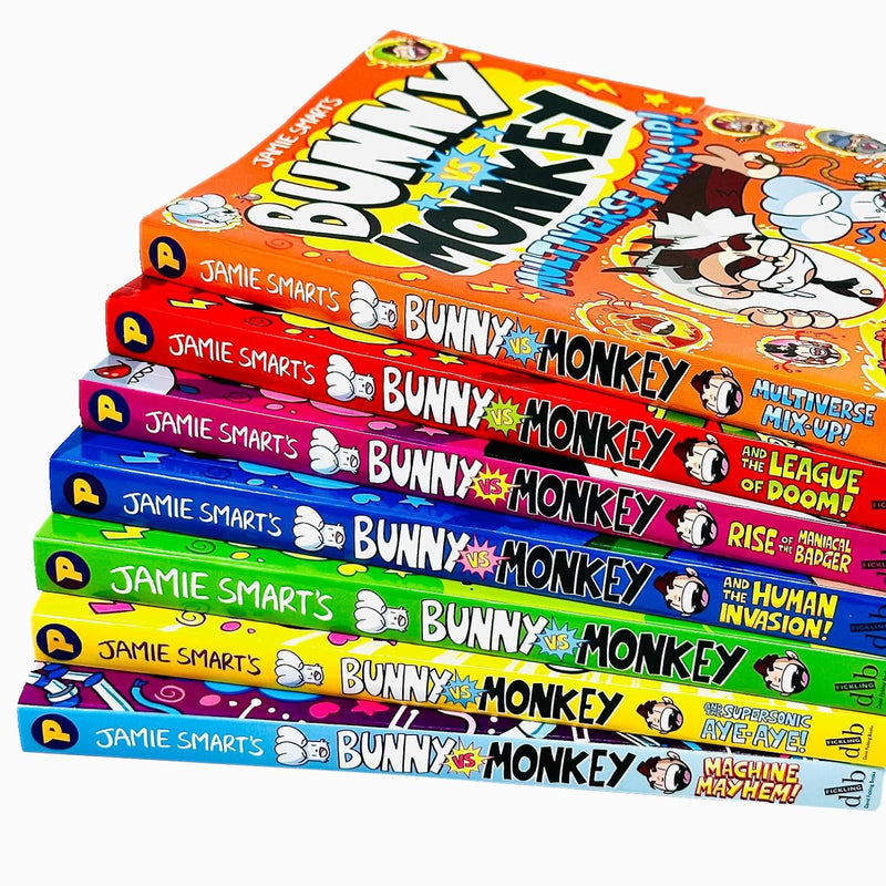 Jamie Smart Bunny vs Monkey 7 Books Collection Set (The Human Invasion, Rise of the Maniacal Badger) - The Book Bundle