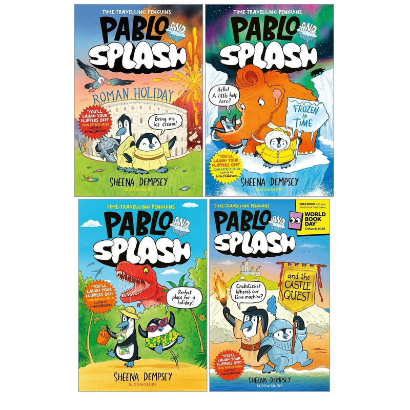 Pablo and Splash Graphic Novel Series by Sheena Dempsey 4 Books Collection Set (Pablo and Splash, Frozen in Time, Roman Holiday, Castle Quest: World Book Day) - The Book Bundle