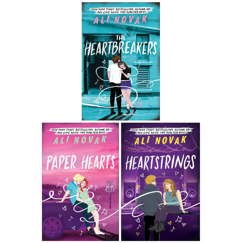 The Heartbreak Chronicles 3-book collection set by Ali Novak, featuring fiction novels with colorful covers and book spines.