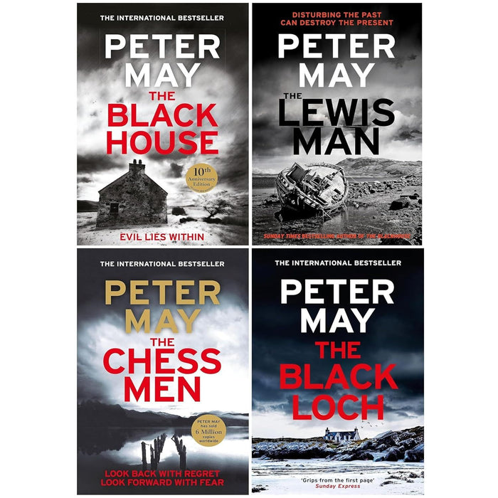 Peter May The Lewis Trilogy 4 Books Collection Set (The Blackhouse, Lewis Man, Chessmen, Black Loch) - The Book Bundle