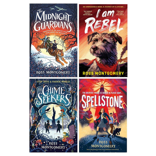 Ross Montgomery 4 Books Collection Set (The Midnight Guardians, The Chime Seekers, Spellstone and I am rebel) - The Book Bundle