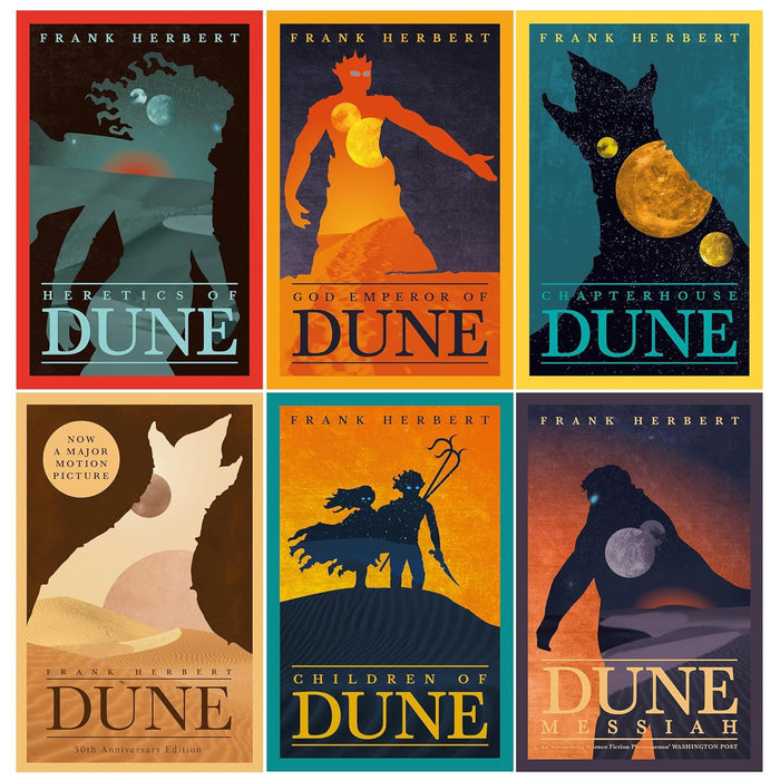 Frank Herbert Dune Series 6 Books Collection Set (Dune, Dune Messiah, Children Of Dune, God Emperor Of Dune, Heretics Of Dune & Chapter House Dune)
