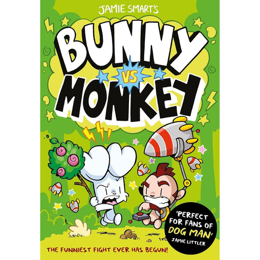 Paperback comic book "Bunny vs Monkey" by Jamie Smart, featuring colorful cartoon characters from the DFB Phoenix series.