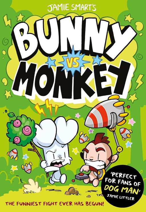 Paperback comic book "Bunny vs Monkey" by Jamie Smart, featuring colorful cartoon characters from the DFB Phoenix series.