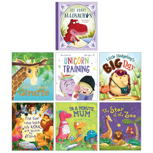 Storytime Picture Books Collection 7 Books Set (The Star of the Zoo, The Short-Sighted Giraffe, All About Allosaurus, Unicorn Training, Little Hedgehog's Big Day, In a Minute, Mum and 1 More) - The Book Bundle