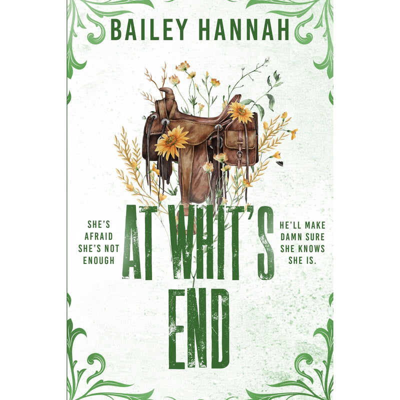Paperback copy of "At Whit's End" by Wells Ranch Cowboy Romance, featuring a colorful cover with a cowboy and ranch scene.