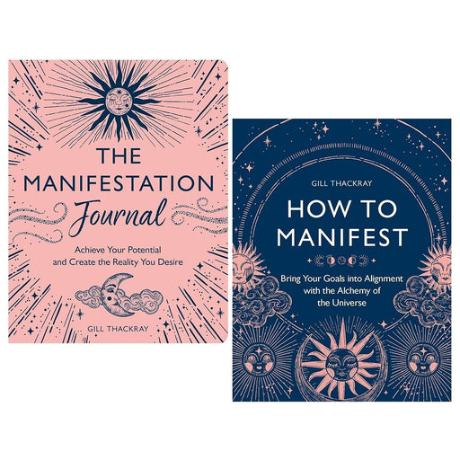 Gill Thackray 2-book collection set includes "How to Manifest" and "The Manifestation Journal" by Michael O'Mara Books UK Ltd, featuring book covers.