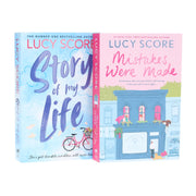 Hachette Lucy Score Story Lake Series 2 books collection set featuring "Story of My Life" and "Mistakes Were Made" novels.