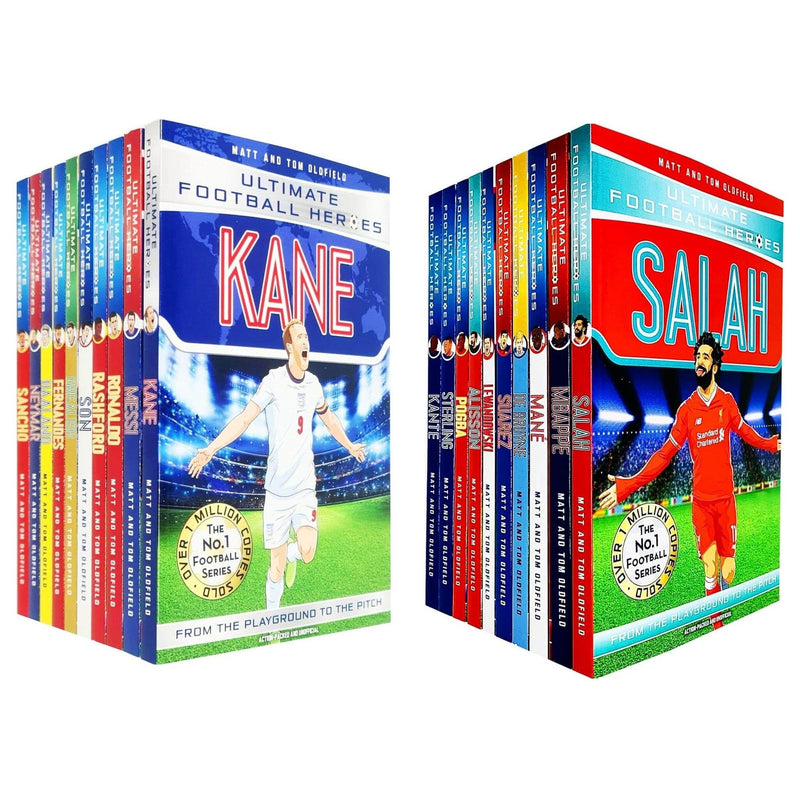 Ultimate Football Heroes Series 1 and 2 Collection 20 Books Set (Kane, Messi, Ronaldo, Rashford, Son, Grealish, Bruno Fernandes, Haaland, Neymar, Suarez, Sterling, Salah, De Bruyne, Mbappe and 6 More) - The Book Bundle