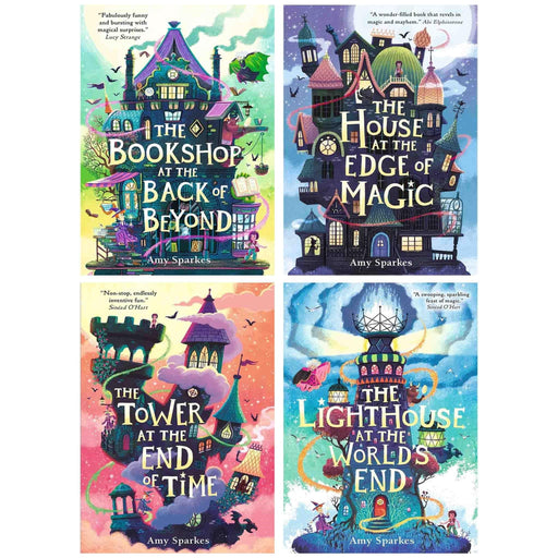 The House at the Edge of Magic Series 4 Books Collection Set (The Lighthouse at the World's End, The House at the Edge of Magic, The Tower at the End of Time and The Bookshop at the Back of Beyond) - The Book Bundle