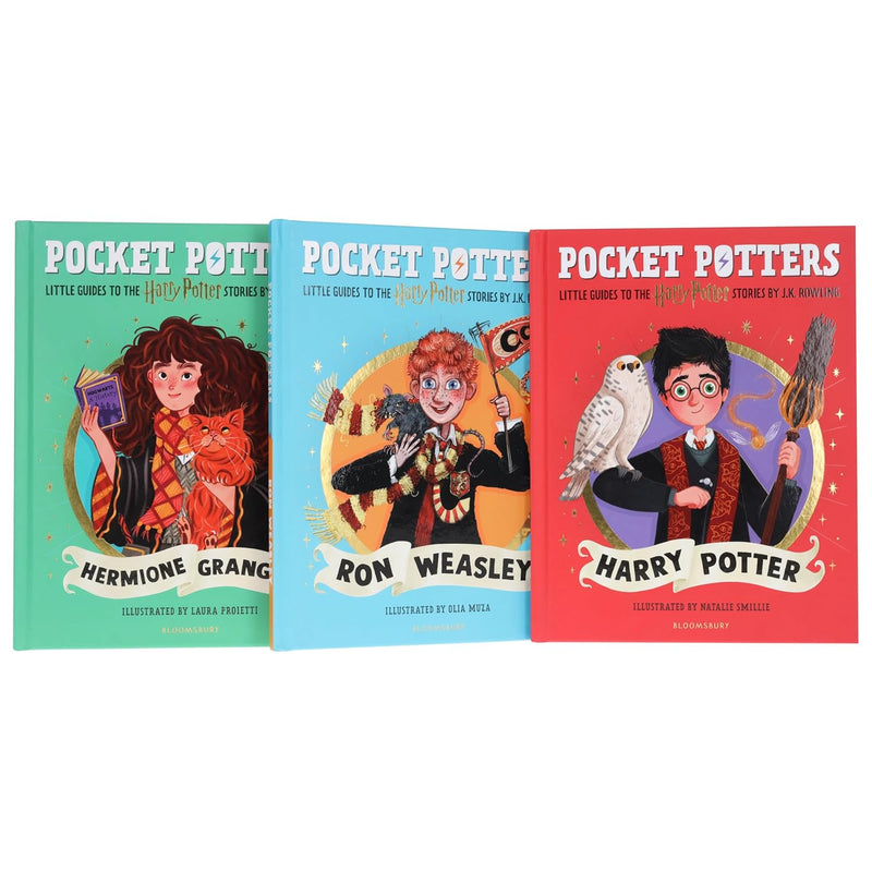 Harry Potter: Pocket Potters by J.K. Rowling Illustrated 3 Books Collection Set (Harry Potter, Ron Weasley & Hermione Granger) - The Book Bundle