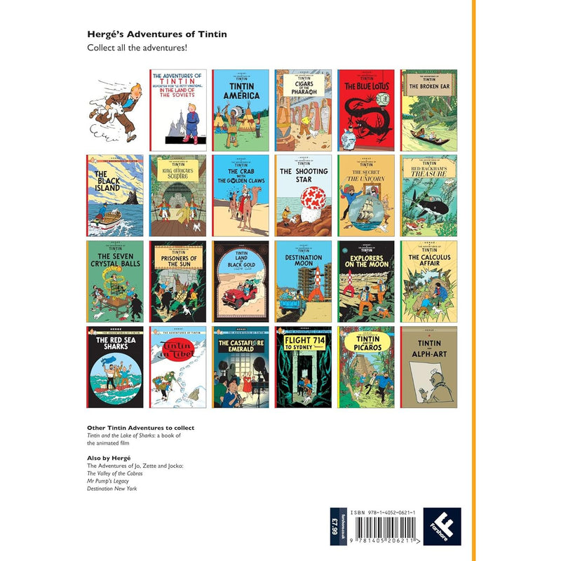 Cover of "The Shooting Star" from The Adventures of Tintin classic children’s illustrated mystery series by Hergé, featuring Tintin and Snowy.