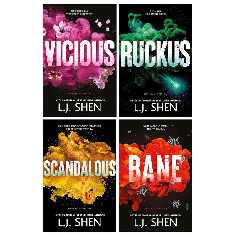 Sinners of Saint Series 4 Books Collection Set by L.J. Shen (Vicious, Ruckus, Scandalous & Bane)