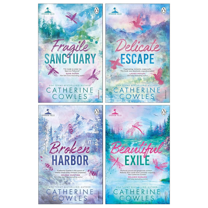Sparrow Falls Series 4 Books Collection Set by Catherine Cowles (Fragile Sanctuary, Delicate Escape, Broken Harbor & Beautiful Exile) - The Book Bundle