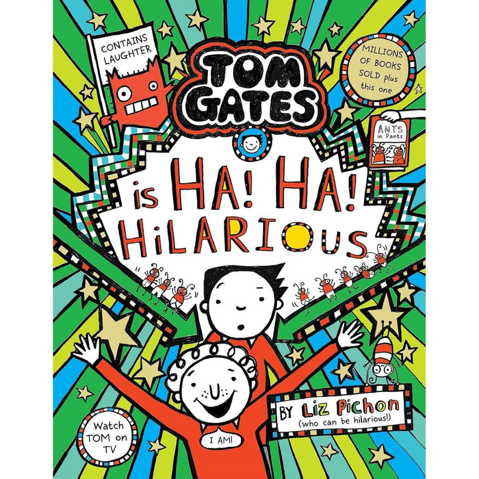 Tom Gates Series 4 Books Collection Set By Liz Pichon (Ha! Ha! Hilarious, Book of Everything, Five Star Stories and Happy to Help (eventually)) - The Book Bundle