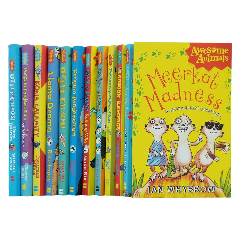 Awesome Animals Series 12 Books Collection Set (Meerkat Madness, Llama Drama, Koala Calamity)