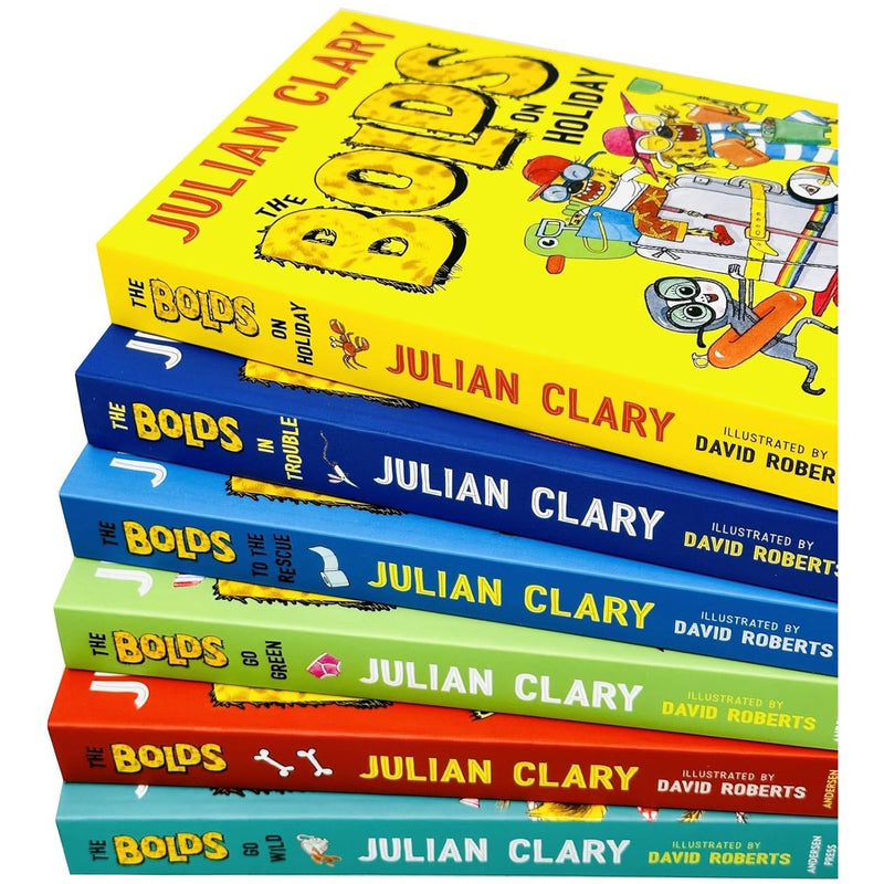 Julian Clary Collection 6 Books Set (The Bolds, The Bolds To The Rescue, The Bolds On Holiday, The Bolds In Trouble, The Bolds Christmas Cracker) - The Book Bundle