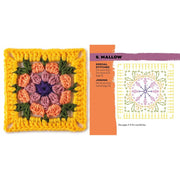 Claire Montgomerie Granny Square Flowers card deck featuring 50 crochet mix-and-match designs for crafters, shown in a colorful box.