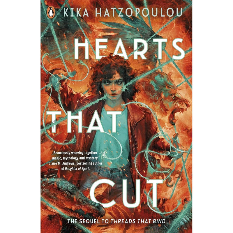 Collection of three paperback fiction books by Kika Hatzopoulou, including "Threads That Bind," "Hearts That Cut," and "Moth Dark."