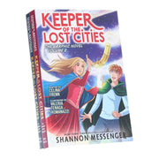 Keeper of the Lost Cities graphic novel set by Shannon Messenger, featuring two paperback books for young adults.