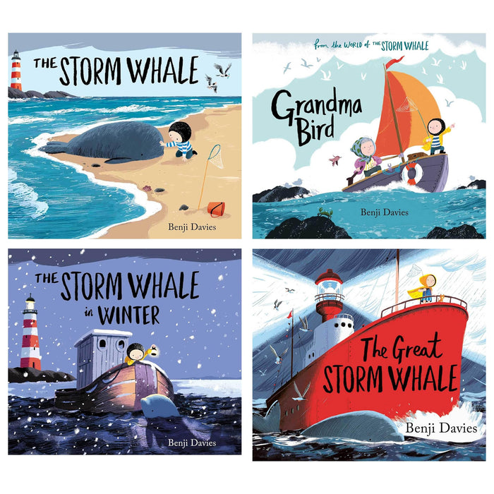 Storm Whale Series 4 Books Collection Set (The Storm Whale, The Storm Whale in Winter, Grandma Bird and The Great Storm Whale) - The Book Bundle