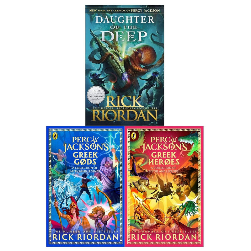 Percy Jackson Greek Gods & Heroes & Daughter Of The Deep 3 Books Collection Set By Rick Riordan - Fiction - Paperback