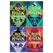 Crookhaven Series 4 books collection set by J.J. Arcanjo, including The School for Thieves and The Forgotten Maze, for children.