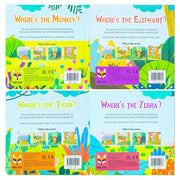 Where's the Monkey? and friends 4 books box set (Where's the monkey, Elephant, Tiger, Zebra) - The Book Bundle