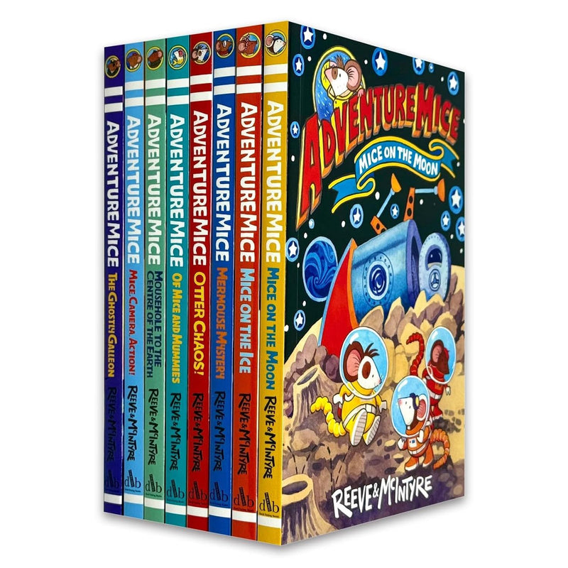 Adventuremice Series 8 books collection set by Philip Reeve and Sarah McIntyre, paperback fiction featuring colorful covers
