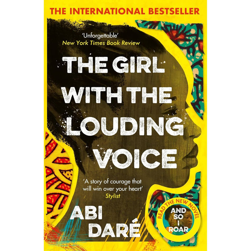 Set of two Abi Daré fiction paperback books, "And So I Roar" and "The Girl With the Louding Voice," with colorful cover art.