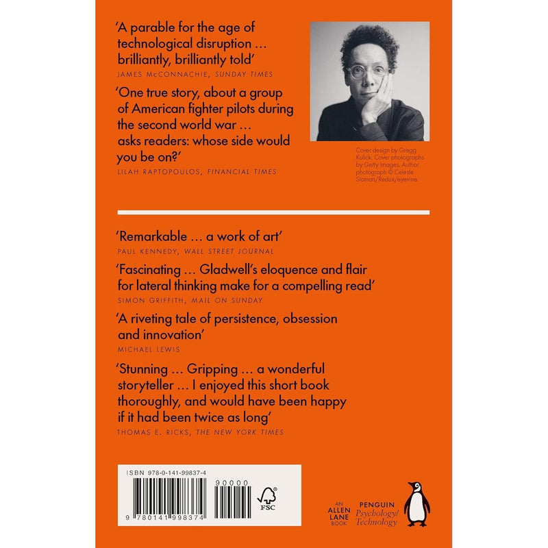 Paperback of The Bomber Mafia by Malcolm Gladwell, Penguin edition, featuring the book cover with title and author text.